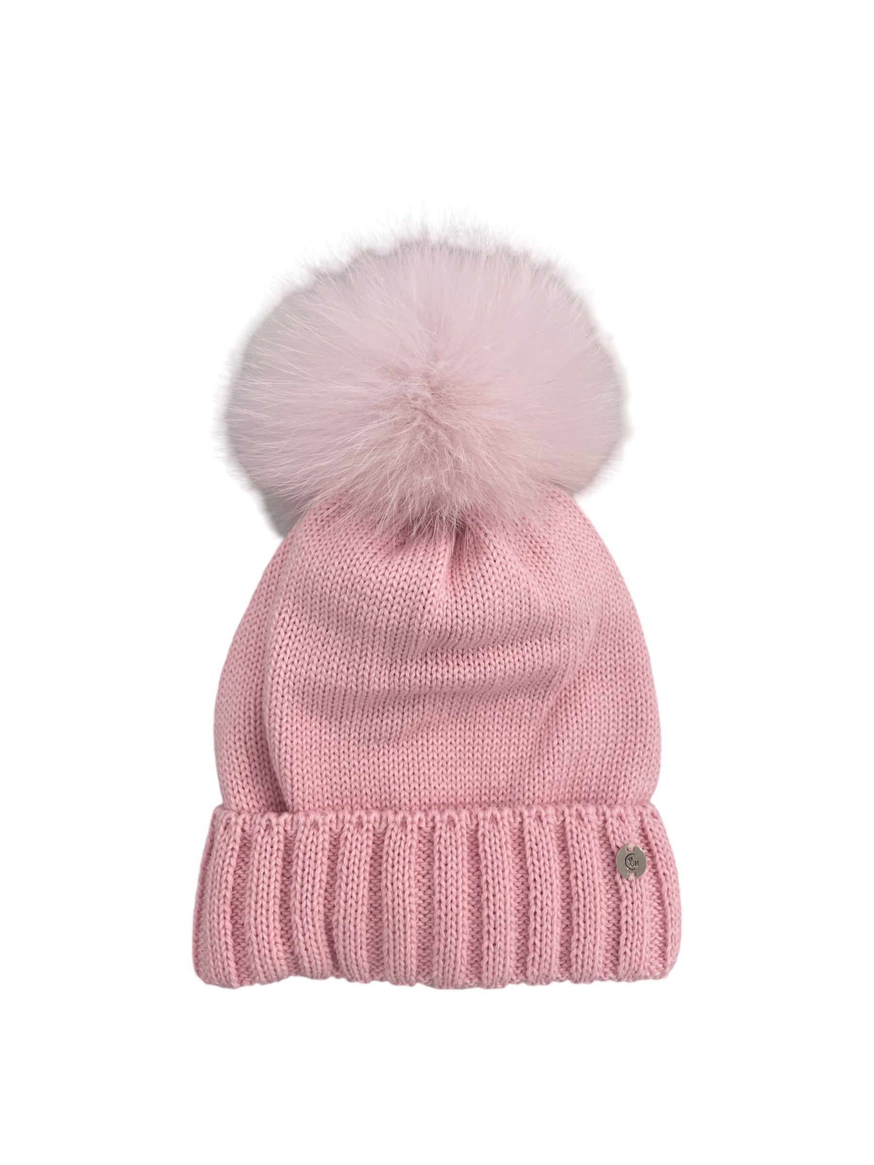 Cappello a trecce con lurex e pompon in eco-pelliccia per bambina Colombo C8007 Cappello a trecce con lurex e pompon in eco-pelliccia per bambina Colombo C8007
