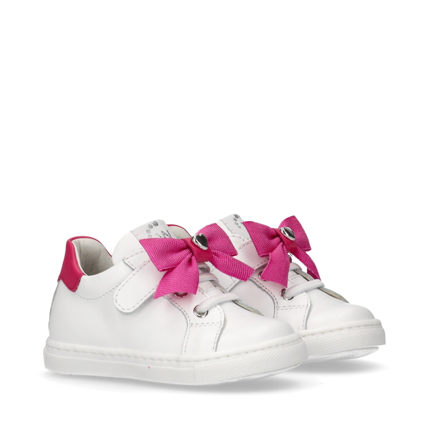 Sneakers Da Bambina Bianche Con Dettagli Laminati E Fiori 10 Baci - 34 - Foto 3